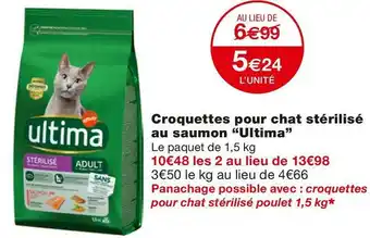 Monoprix Ultima croquettes pour chat stérilisé au saumon offre