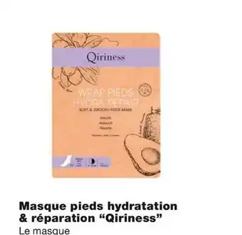 Monoprix Qiriness masque pieds hydratation & réparation offre