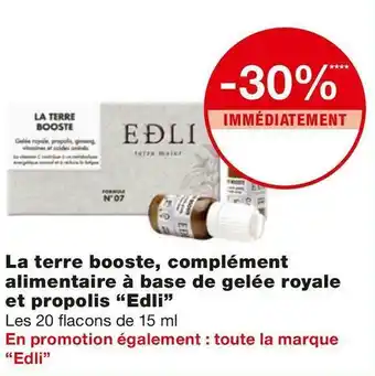 Monoprix Edli bon plan sur la terre booste, complément alimentaire à base de gelée royale et propolis offre