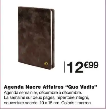 Monoprix Quo vadis agenda nacre affaires offre