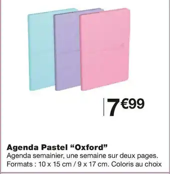 Monoprix Oxford agenda pastel offre