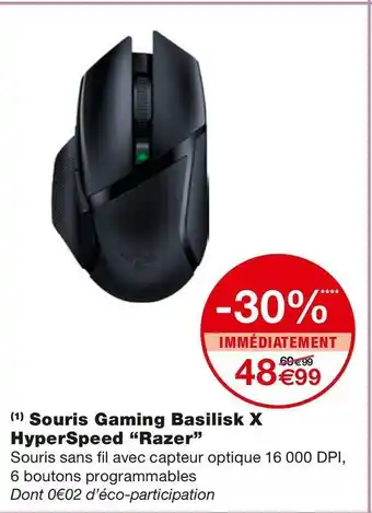 Souris gaming basilisk x hyperspeed