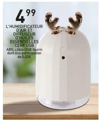 L'humidificateur d'air et diffuseur d'huiles essentielles cerf usb
