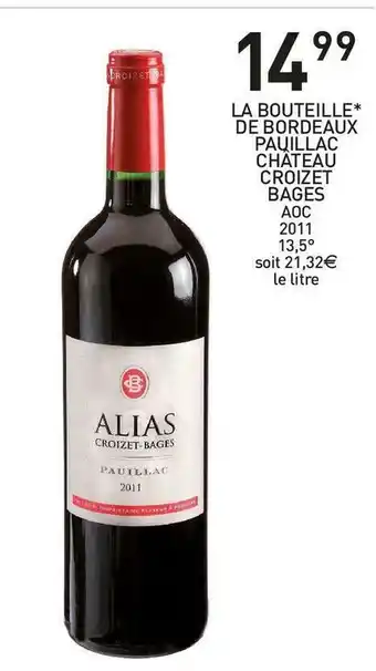 Stokomani Château croizet bages la bouteille de bordeaux pauillac aoc offre