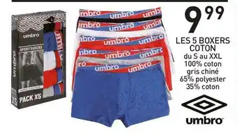 Umbro les 5 boxers coton