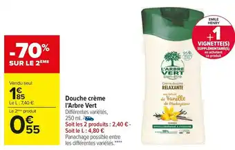 Carrefour Market L’arbre vert douche crème offre