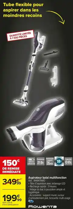 Rowenta aspirateur balai multifonction