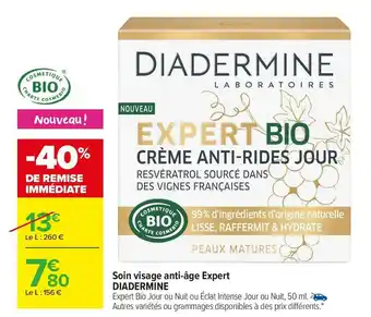 Carrefour Market Diadermine soin visage anti-âge expert offre