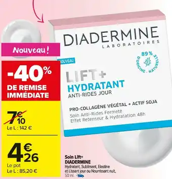 Carrefour Market Diadermine soin lift+ offre