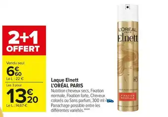 Carrefour Market L'oréal paris laque elnett offre