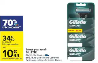 Carrefour Market Gillette lames pour rasoir offre