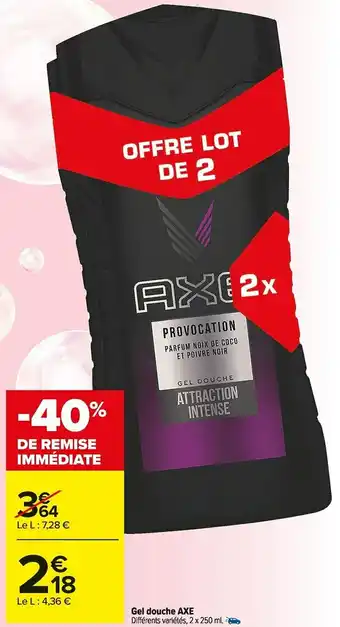 Carrefour Market Axe gel douche offre