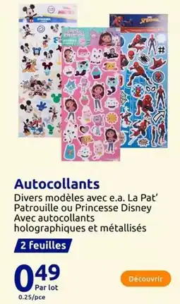 Action Disney - autocollants offre