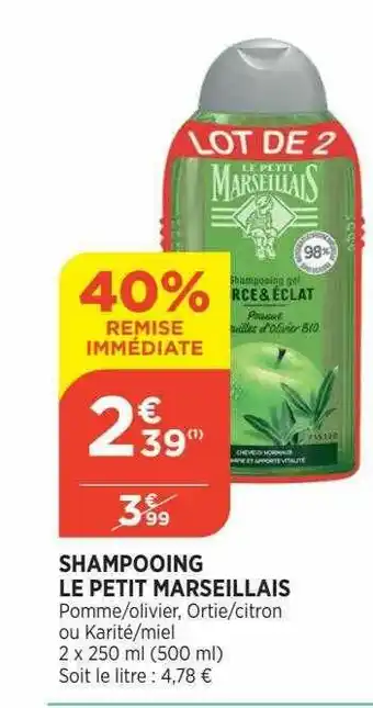Bi1 Shampooing Le Petit Marseillais offre