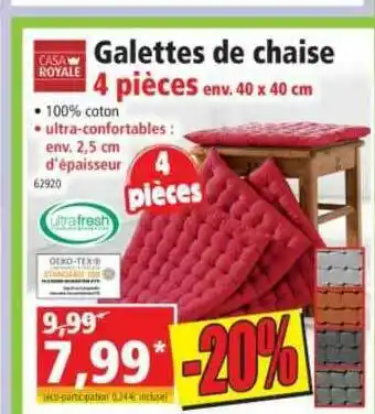 Norma Galettes De Chaise Casa Royale offre