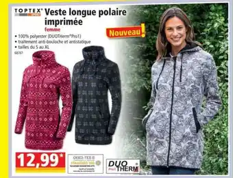 Norma Veste Longue Polaire Imprimée Femme Toptex offre
