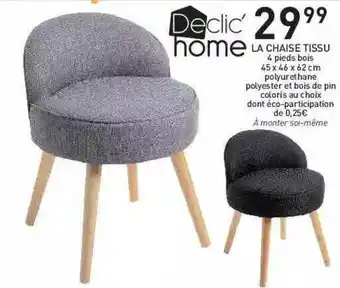 Stokomani La Chaise Tissu Declic' Home offre
