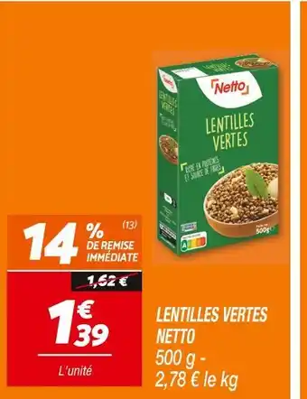 Netto NETTO Lentilles Vertes offre