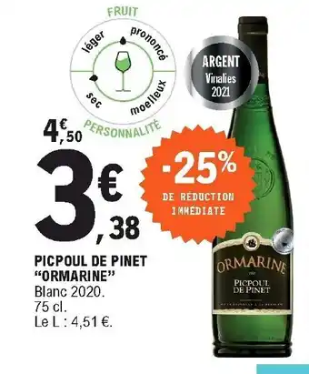 E.Leclerc Picpoul De Pinet "Ormarine" offre
