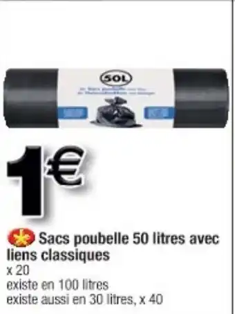 Cora x Carrefour Sacs poubelle 50 litres avec offre