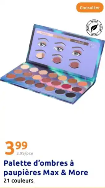 Action Palette d'ombres à paupières Max & More offre