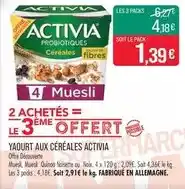 Match Danone - yaourt aux céréales activia offre