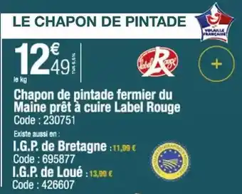 Promocash Label rouge - chapon de pintade fermier du maine offre