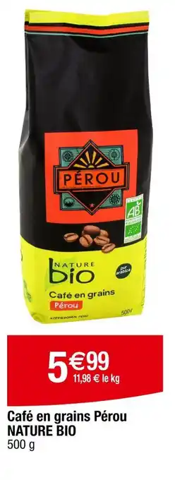 Carrefour NATURE BIO Café en grains Pérou offre