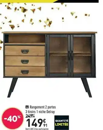 Conforama Rangement 2 Portes 3 Tiroirs 1 Niche Delray offre