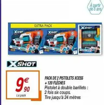 Netto Pack De 2 Pistolets Xcess + 120 Flèches offre