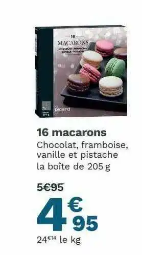 Picard 16 Macarons offre