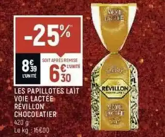 Spar Les Papillotes Lait Voie Lactée Révillon Chocolatier offre