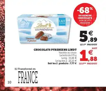 U Express Chocolats Pyréneens Lindt offre