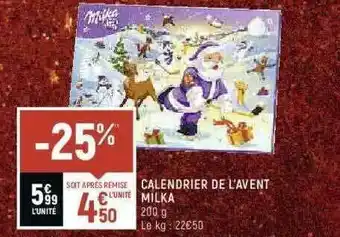 Spar Calendrier De L'avent Milka offre
