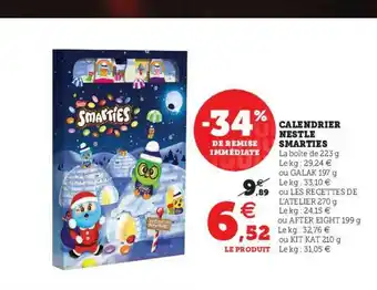 U Express Calendrier Nestlé Smarties offre