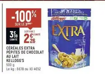 Spar Céréales Extra Pépites De Chocolat Au Lait Kellogg's offre