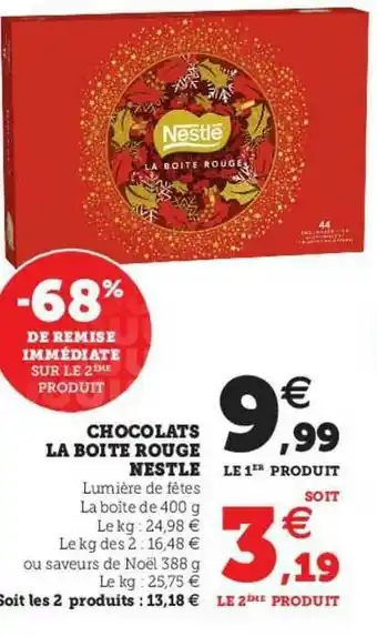 U Express Chocolats La Boîte Rouge Nestlé offre