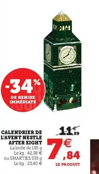 U Express Calendrier De L'avent Nestlé After Eight offre