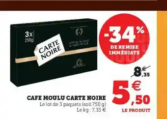 U Express Café Moulu Carte Noire offre