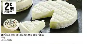 Pérail Pur Brebis 26% M.g. Lou Pérac