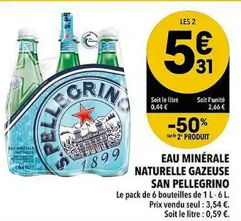 Supeco Eau Minérale Naturelle Gazeuse San Pellegrino offre