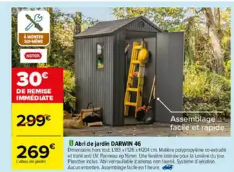 Carrefour Abri De Jardin Darwin 46 offre