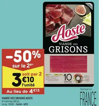 Viande des grisons aoste