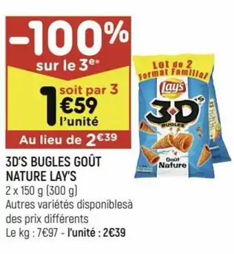 Leader Price 3D'S bugles goût nature lay's offre