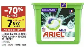 Leader Price Lessive capsules ariel pods offre