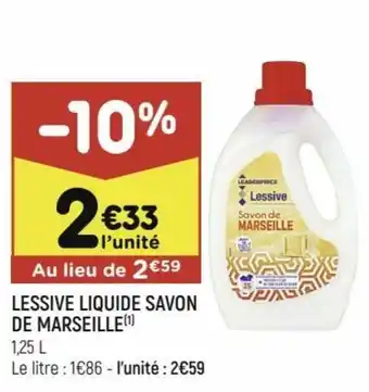 Leader Price Lessive liquide savon de marseille offre