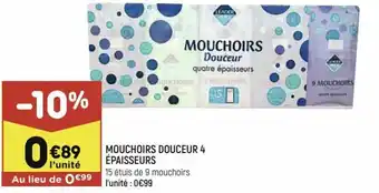 Leader Price Mouchoirs douceur 4 épaisseurs offre