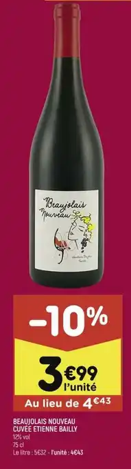 Beaujolais nouveau cuvée etienne bailly