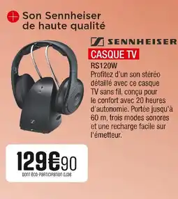 Extra SENNHEISER Casque tv offre