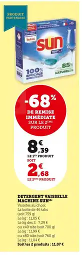 U Express SUN Détergent vaisselle machine offre